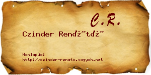 Czinder Renátó névjegykártya